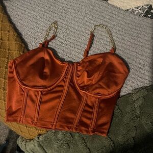 Burn orange corset top